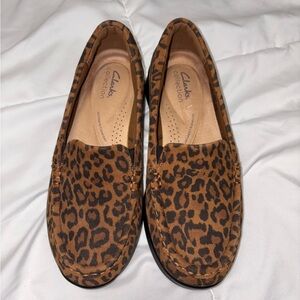 Clarks Leopard Print Loafers